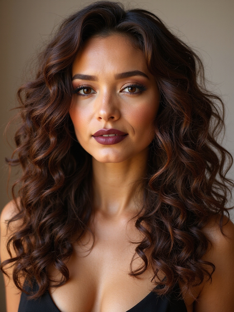 long curls with face framing layers