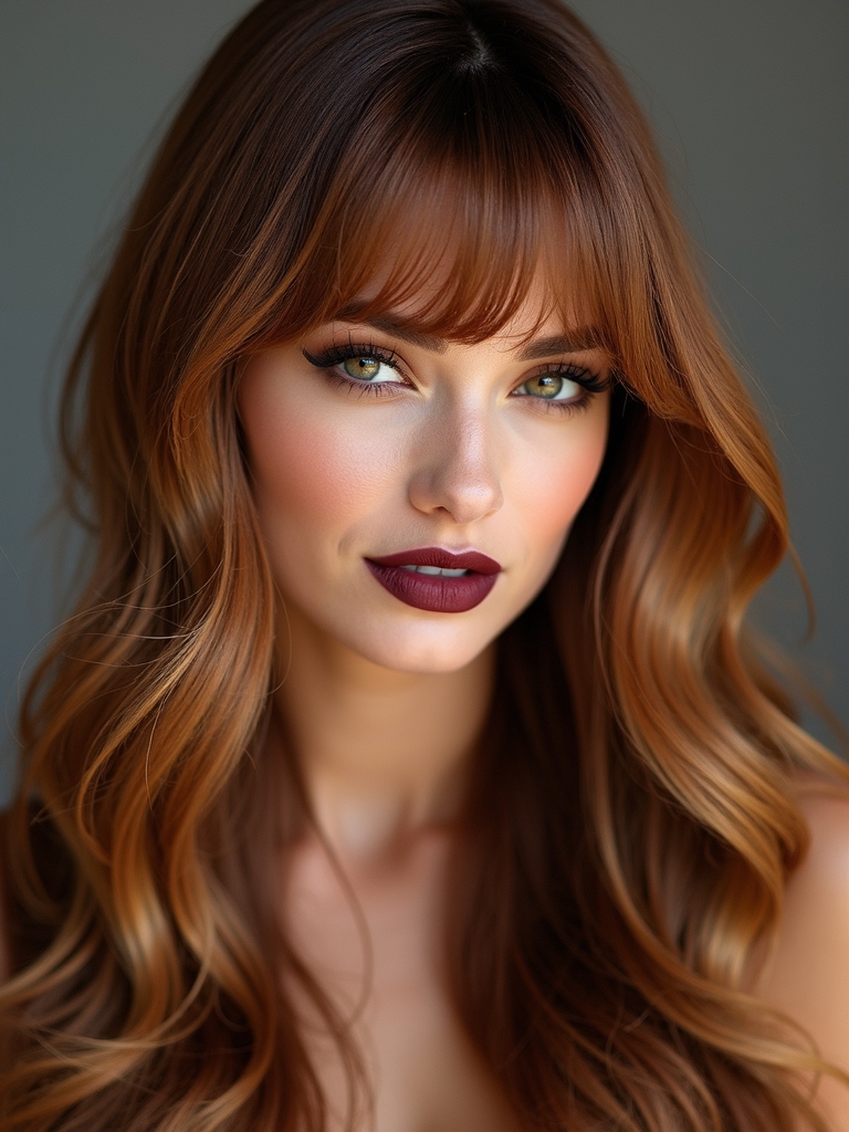 long flowing curtain bangs