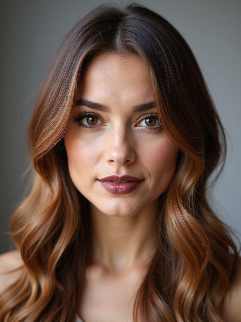 long layered hair with side part