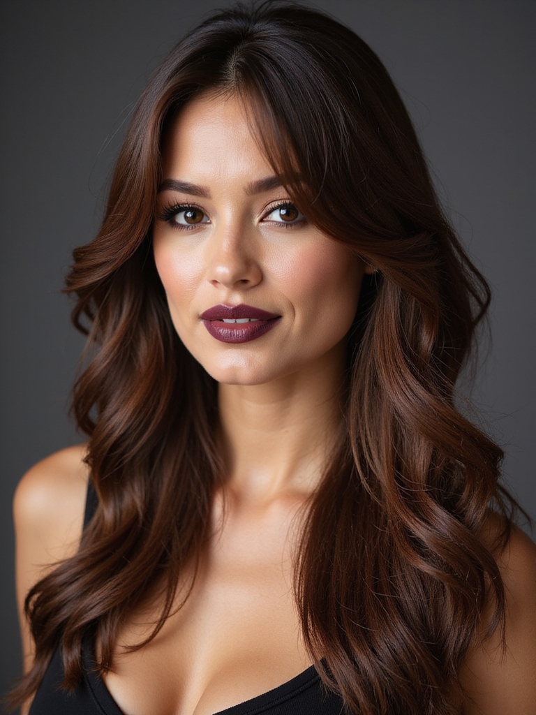 long layered side swoop bangs