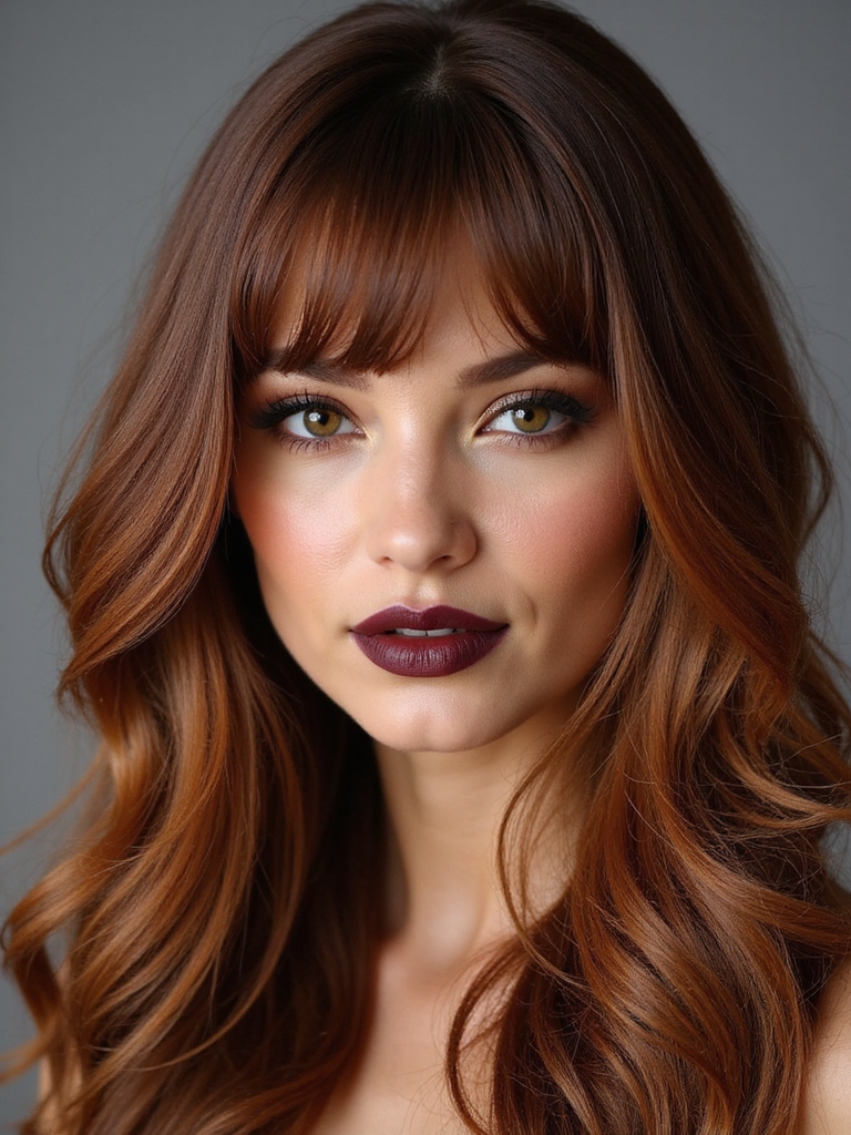 long layers with curtain bangs