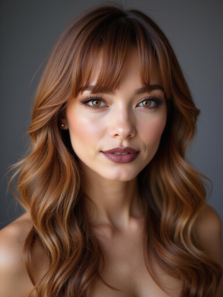 long textured side swept bangs