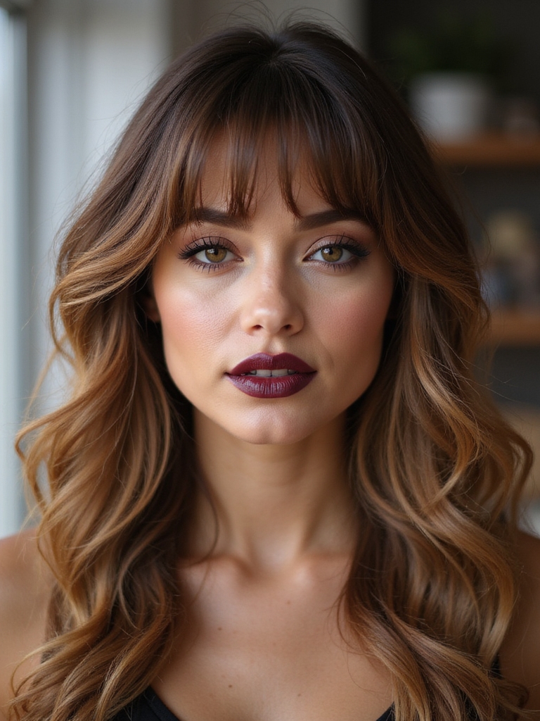 long wispy bangs layered