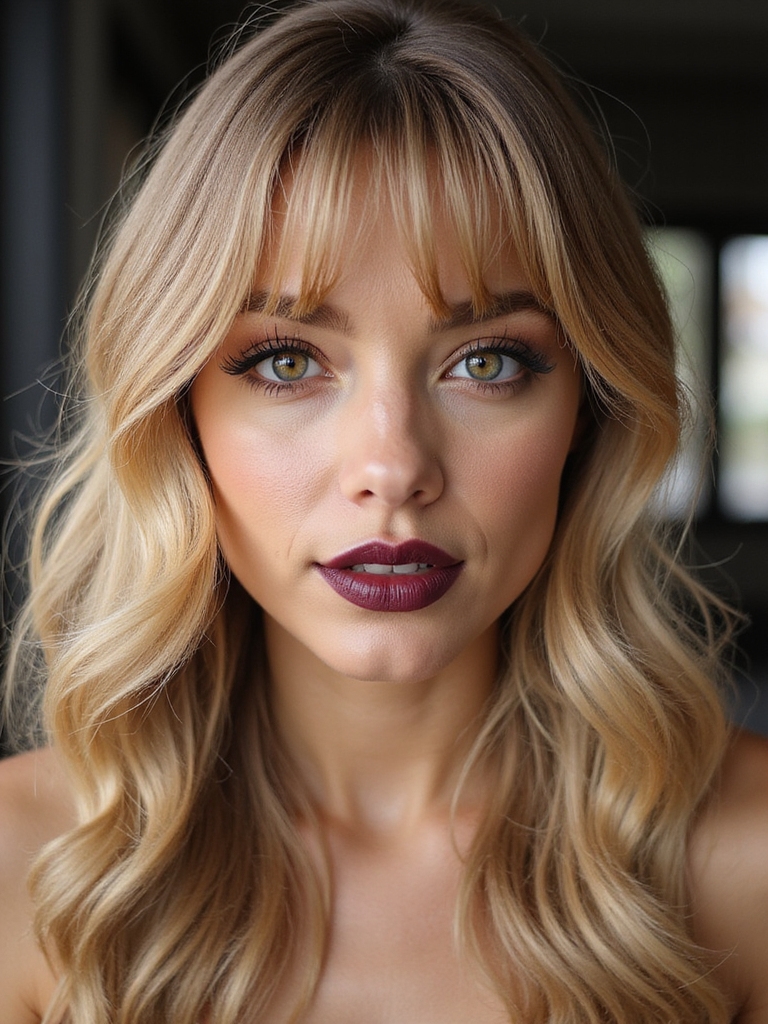 long wispy side swept bangs