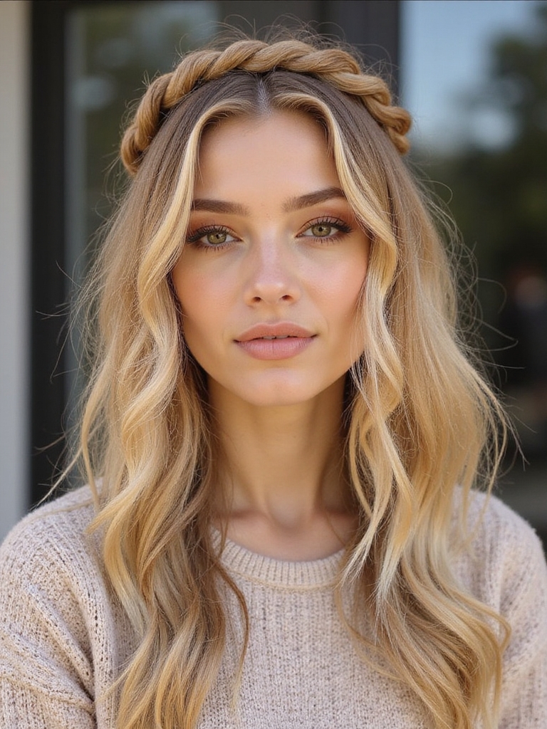 loose braided crown waves