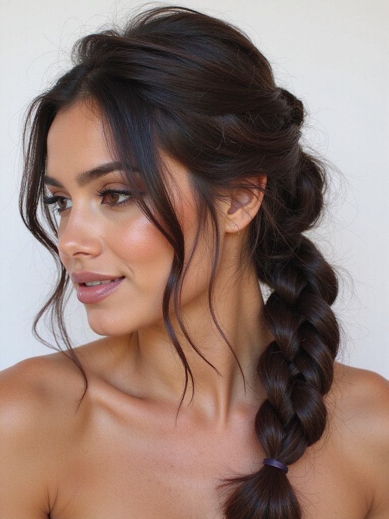 loose low textured fishtail braid