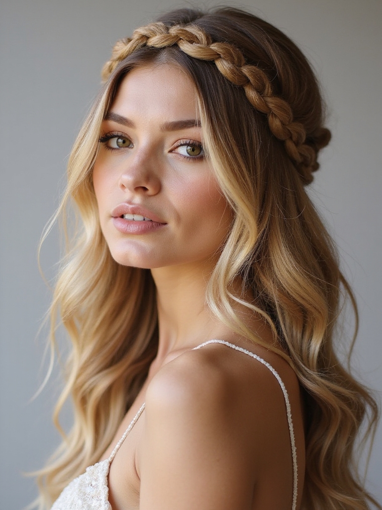 loose romantic braided crown