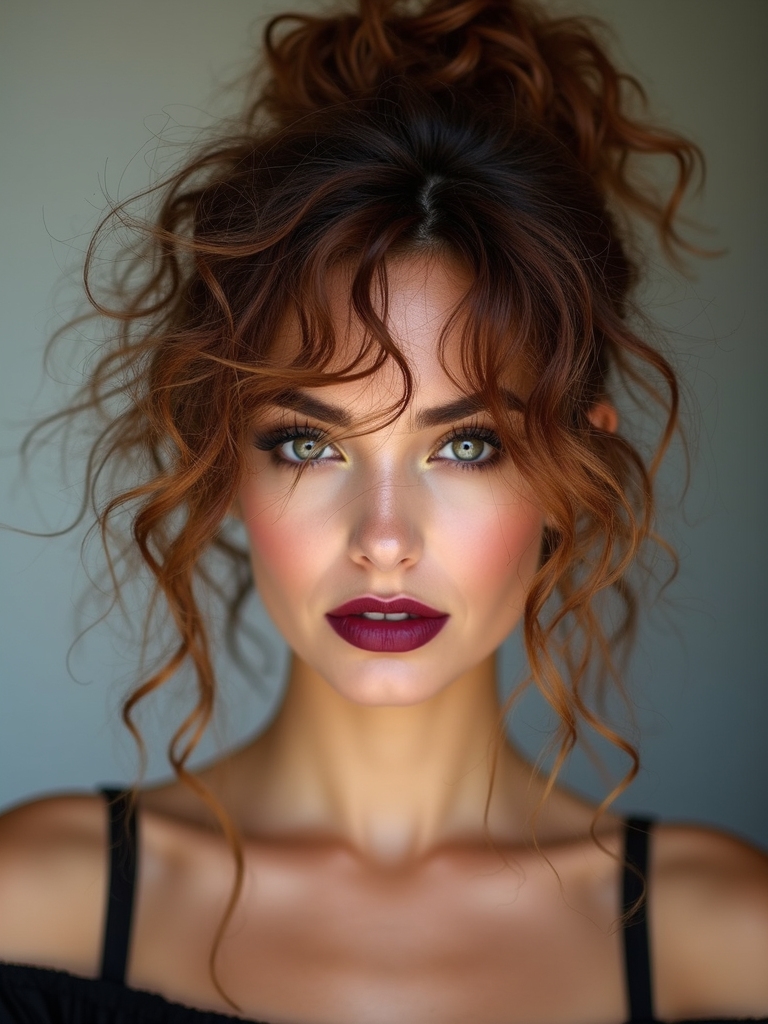 loose textured curly bun