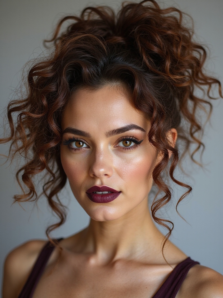 loose textured messy curly ponytail
