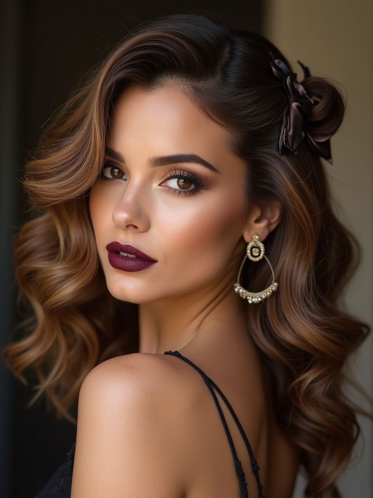 loose waves over shoulder