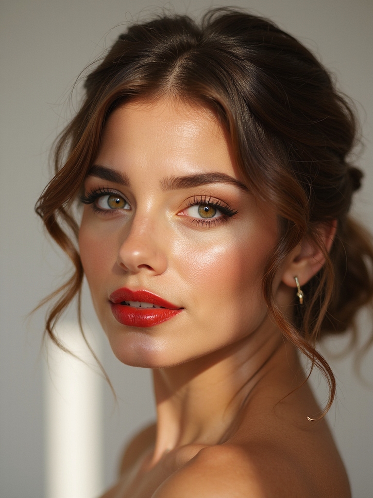 low bun with tendrils