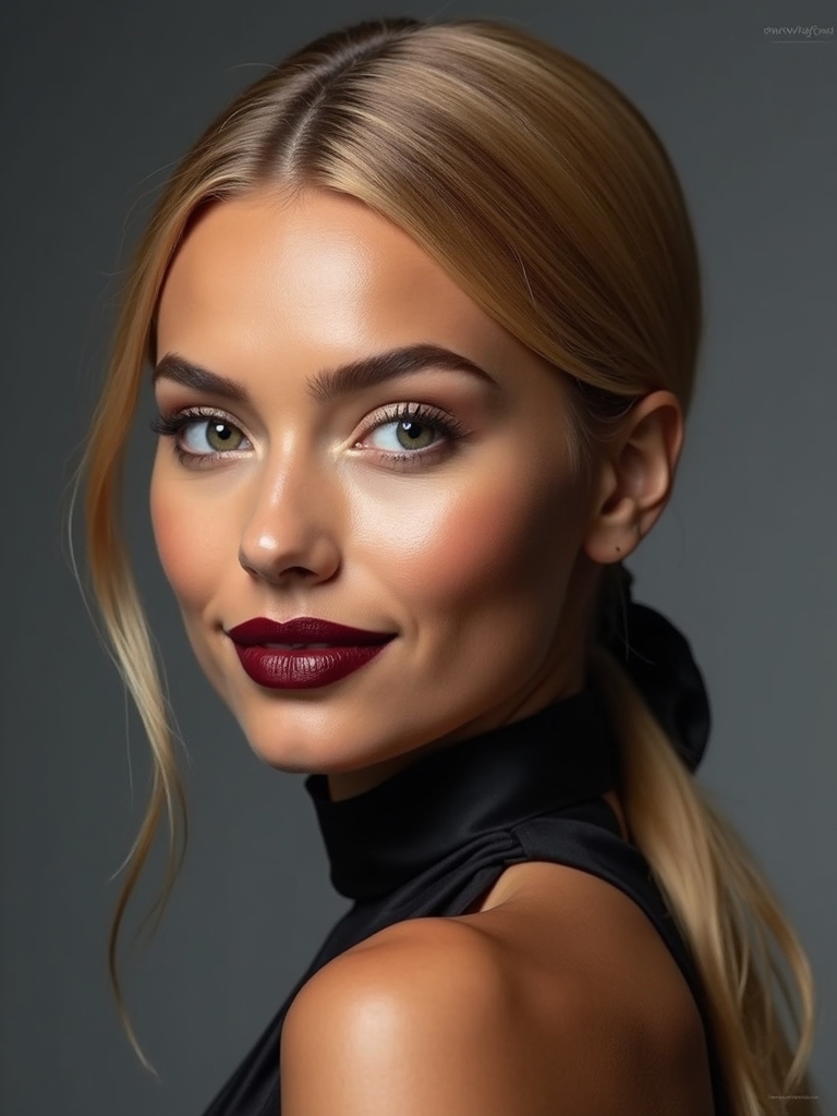 low pony with ribbon