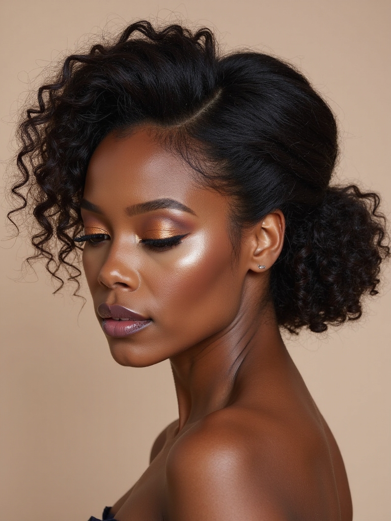 low twisted bun tendrils