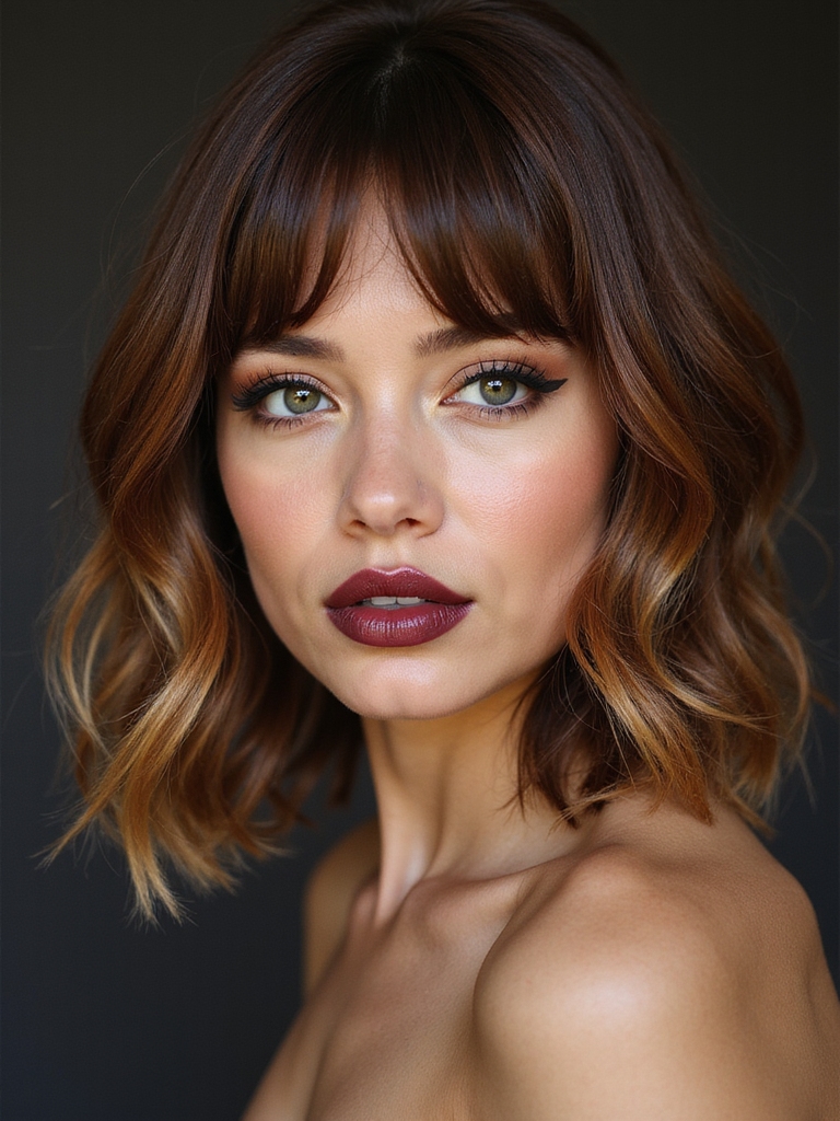 maintain shaped textured curtain bangs