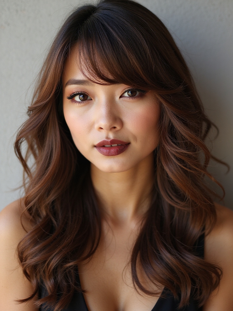 manageable textured side bangs