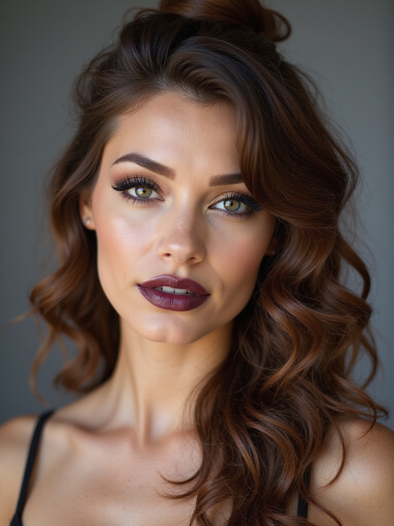 messy half up defined curls