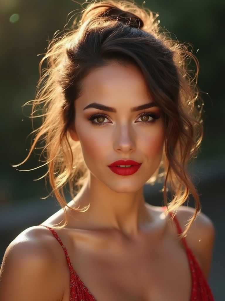 messy low bun with tendrils