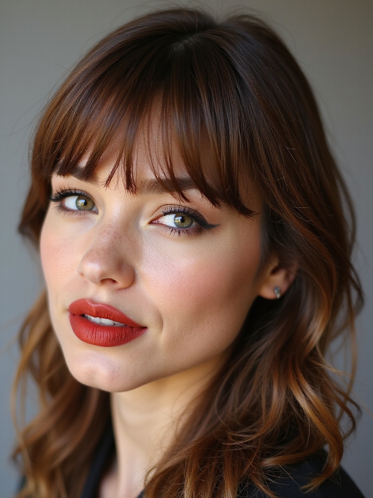 micro bangs red carpet flair