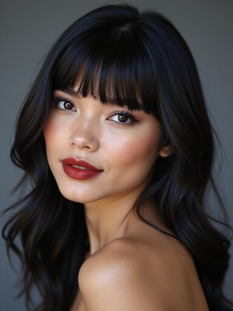 micro bangs reshape face proportions