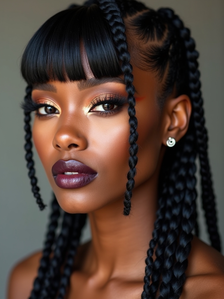 micro bangs with twists