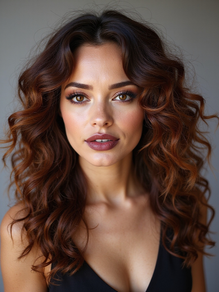 mid length curly layered cut