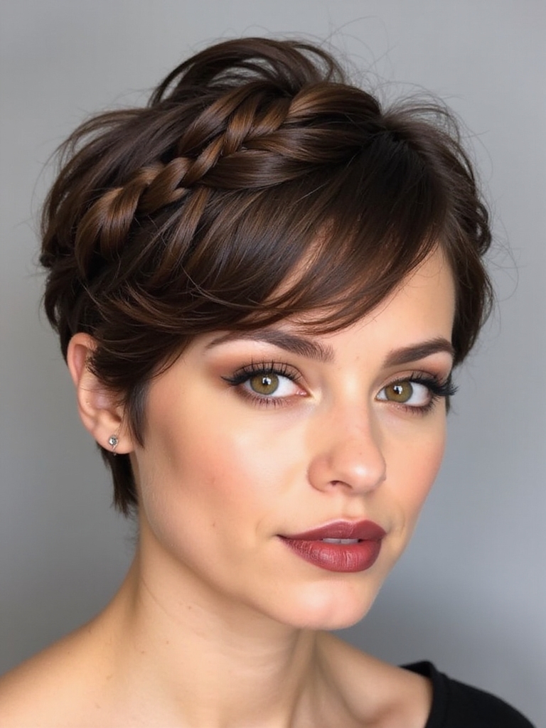 mini braided short updos