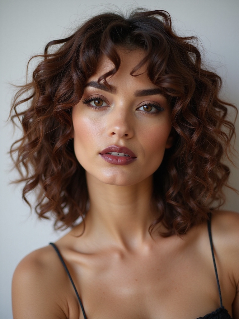 modern mid length curly styles