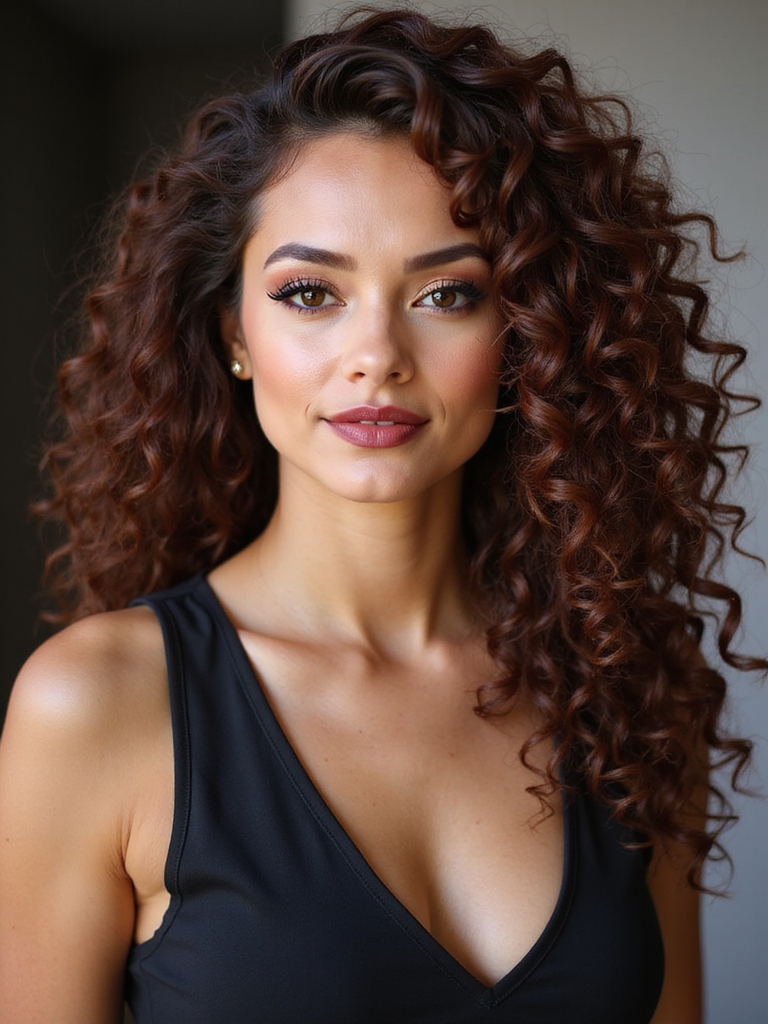 modern voluminous spiral curls