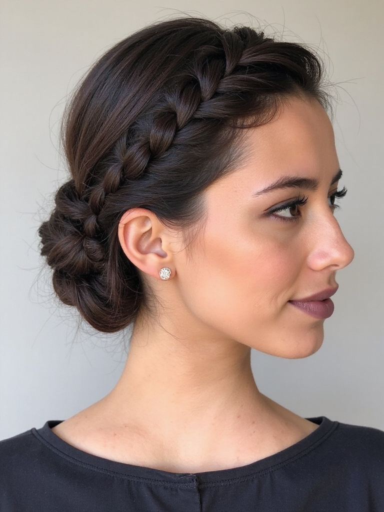 neat low tension braided bun