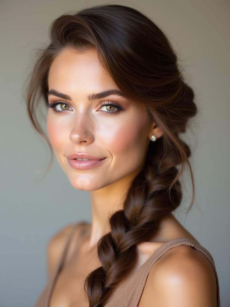 neat relaxed over the shoulder braid