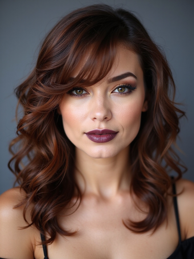 off center curly eyebrow grazing sweep