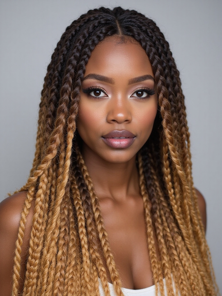 ombre rope braid styling