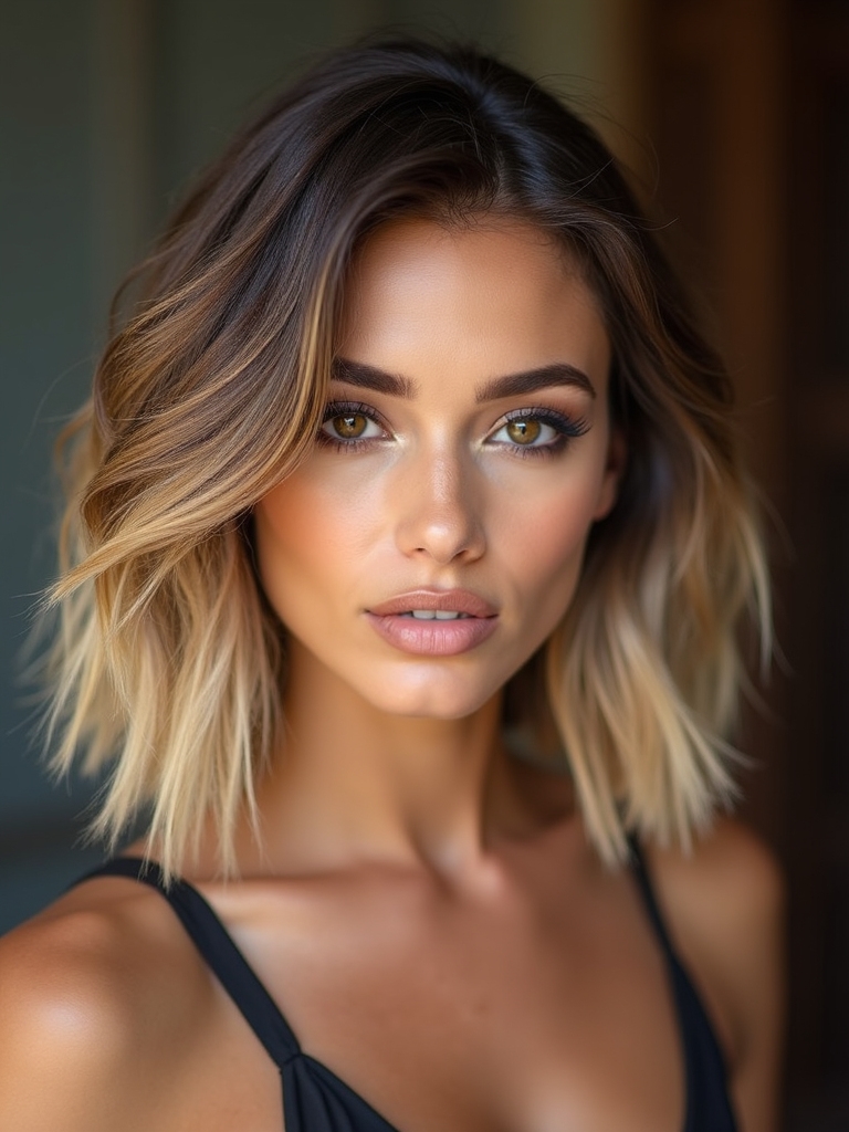 piecey undone textured bob layers