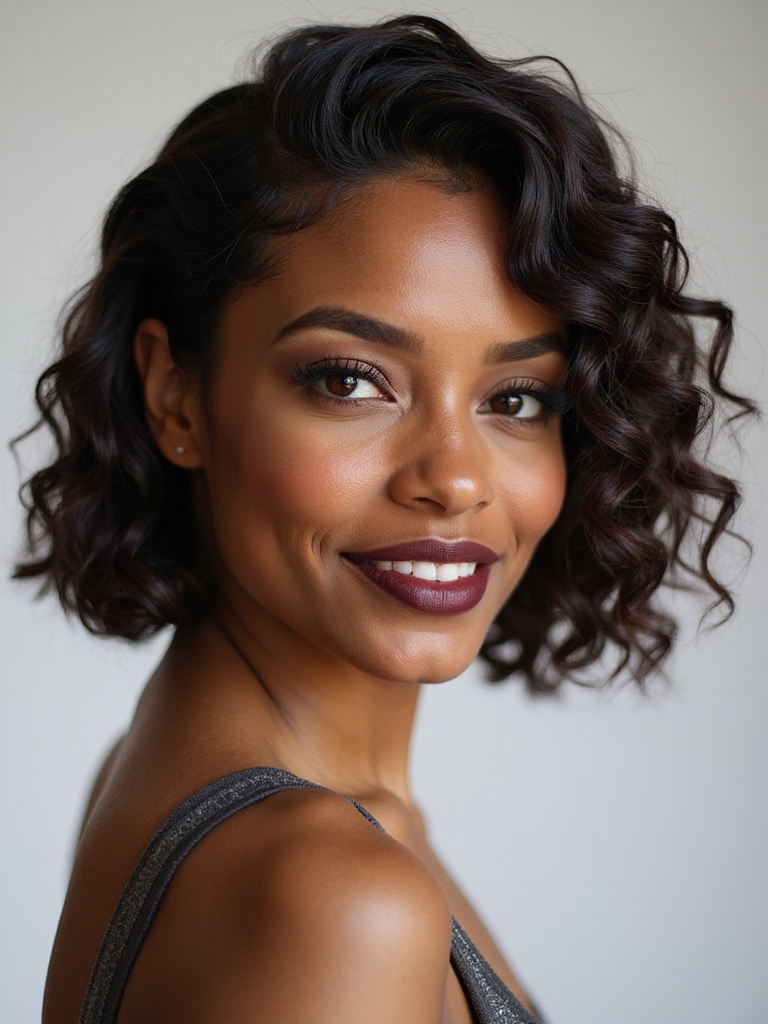 pin backed defined curly bob