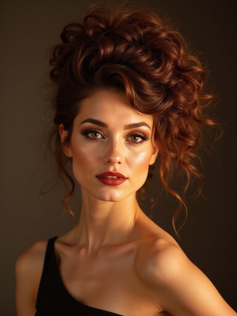 pineapple updo preserves curls