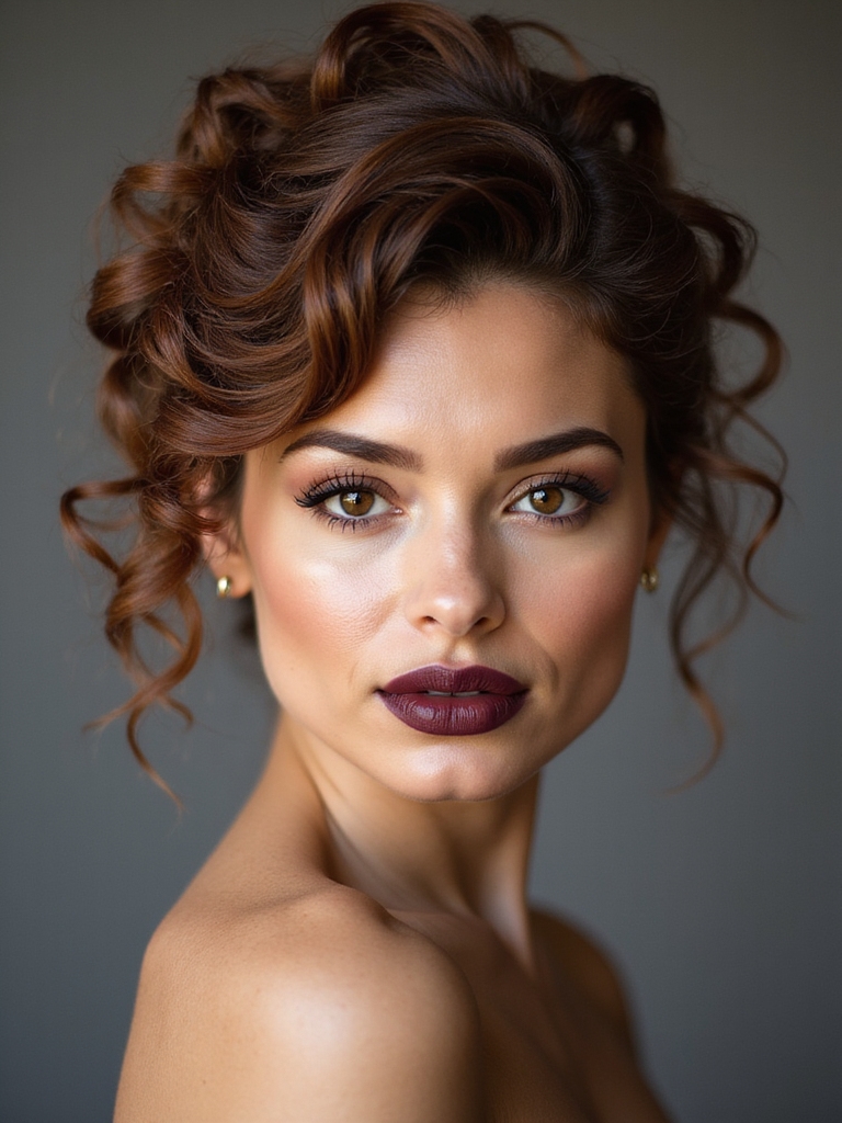 playful pinned tousled curls