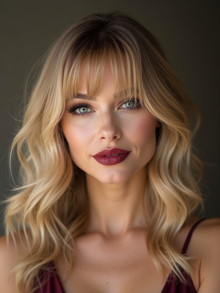 polished airy wispy bangs