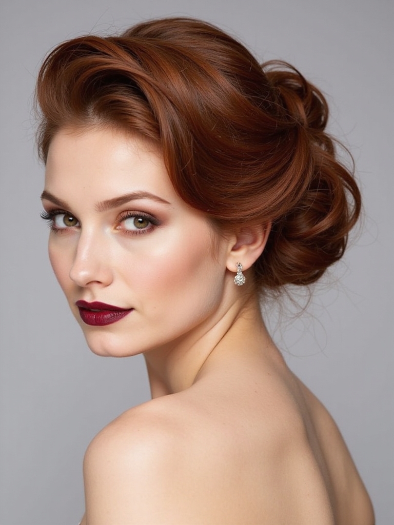 polished flirtatious curled french roll