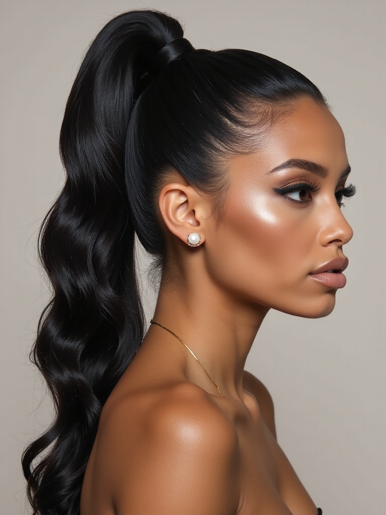 polished sleek high ponytail