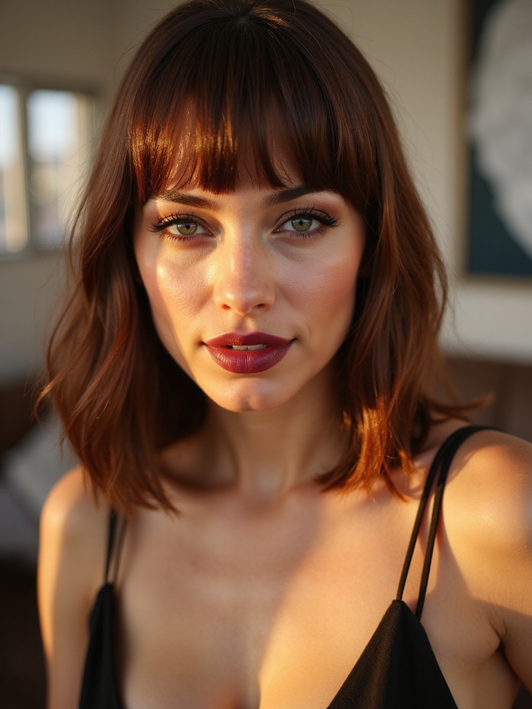 polished soft swept side bangs