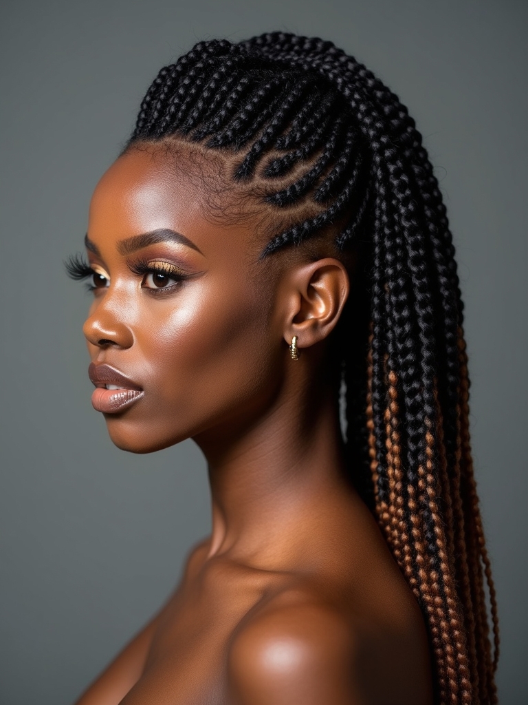 precise cornrow mohawk styling