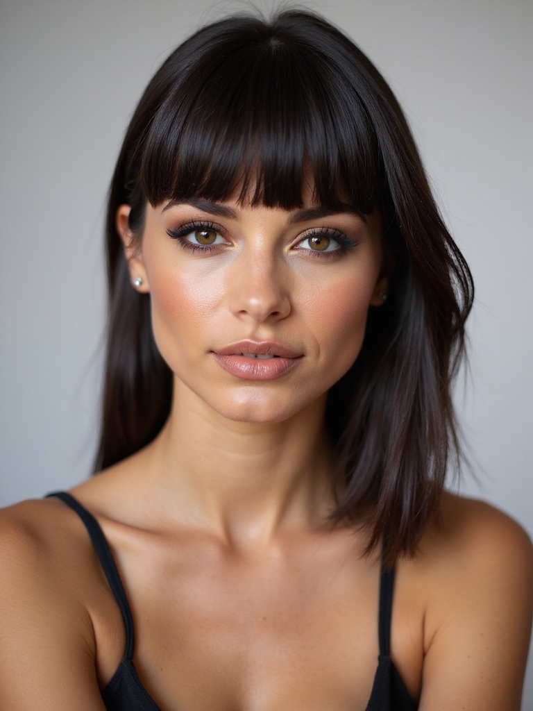 precision cut blunt side bangs
