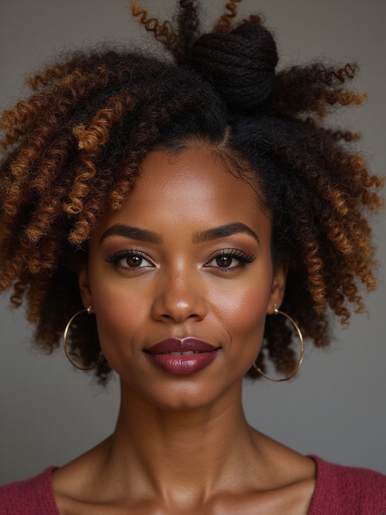 quick defined bantu knot spirals