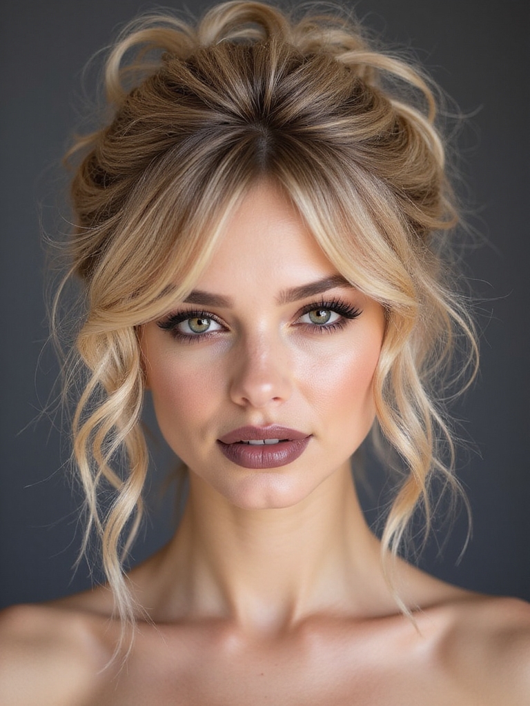 quick voluminous textured updo