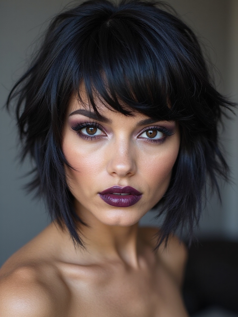 razor cut angled edgy bangs