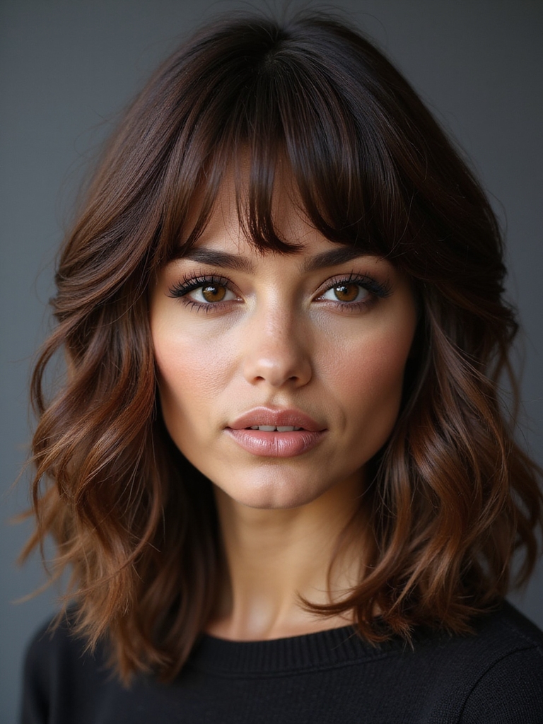 relaxed grown out side bangs