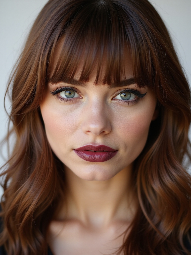 reshape heavy bangs into curtain
