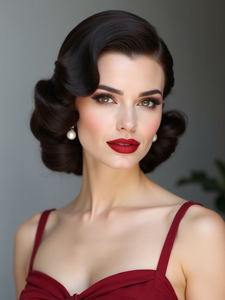 retro finger wave updo styling