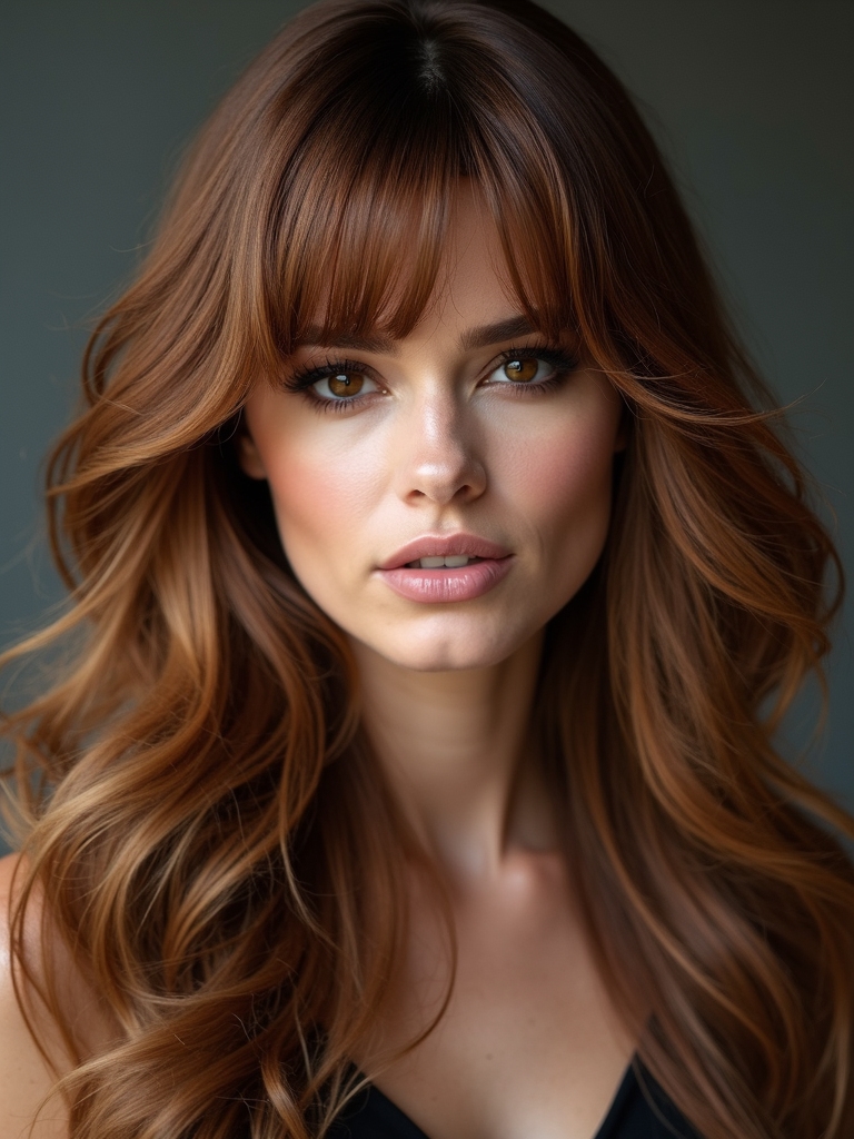 retro inspired curtain side bangs