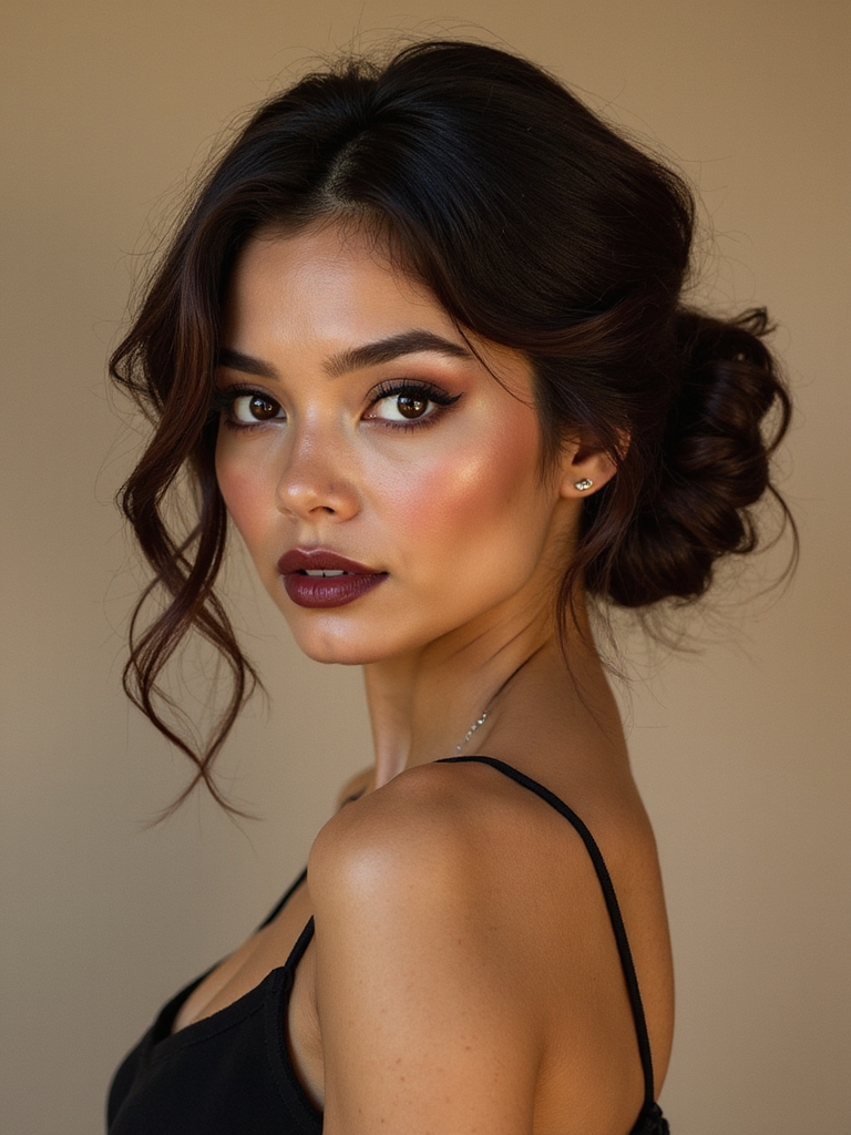 romantic knotted low curly